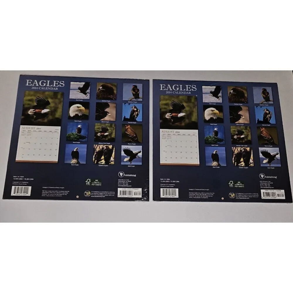 (7) 2014 Calendar Lot 12x12 Flowers Eagles Prop (dates line up with 2025) SEALED